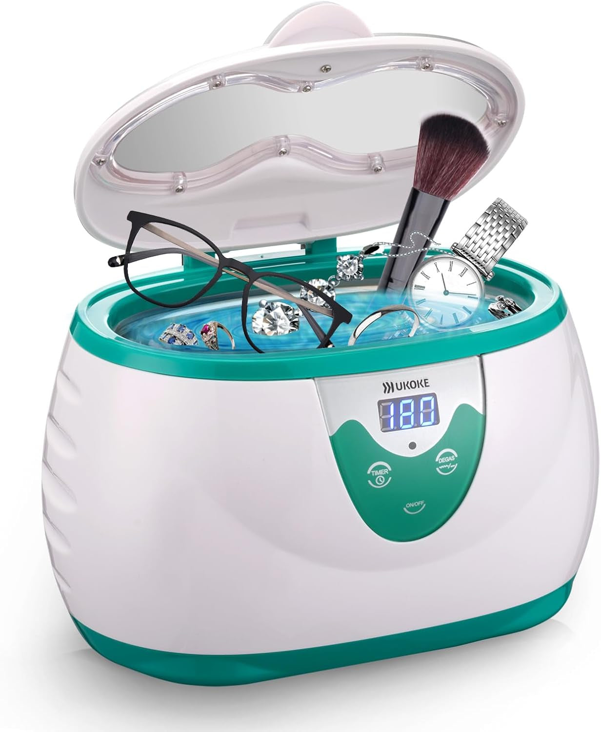 UUC06G Ultrasonic Cleaner, Professional Jewelry Cleaner for Eyeglasses, Rings and Watches, 42Khz Portable Sonic Cleaner with 600Ml Capacity Stainless Steel Tank