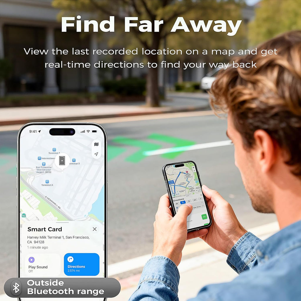 Wallet Tracker Card for Apple Find My (Ios Only, Apple Mfi Certified) -Ultra Slim Rechargeable Bluetooth GPS Tracker,5-10 Years Staying Power,Item Locator for Wallet,Key Finder,Bags,Luggage(1-Pack)
