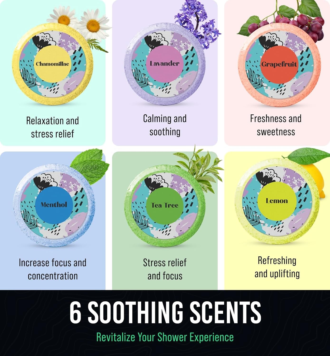 Valentines Day Gifts for Her - Shower Steamers Aromatherapy Gift Set - Valentines Gifts for Mom, Wife, Girlfriend, Grandma, Daughter - Natural Essential Oil Home Spa Self-Care - 6 Pack