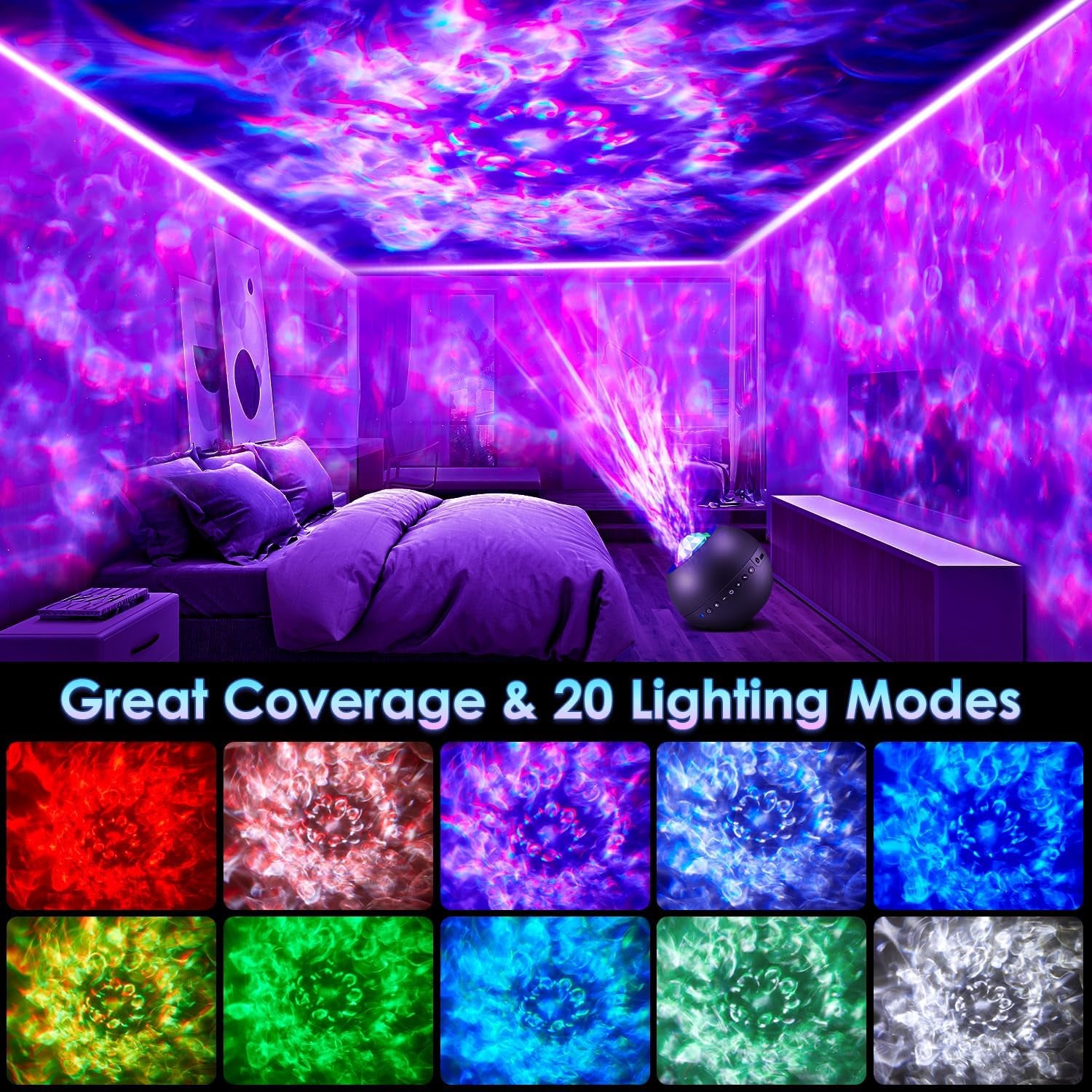 Galaxy Projector, Vibrant Galaxy Light | White Noise & Bluetooth, Remote Timer, Kids Night Light, Room Decor for Teen Girl