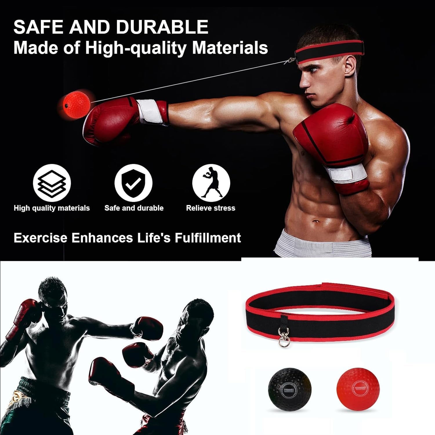® Upgraded Boxing Reflex Ball, Boxing Training Ball with Headband Perfect for Reaction, Punching Speed, Fight Skill, Fitness, Newst Boxing Equipment