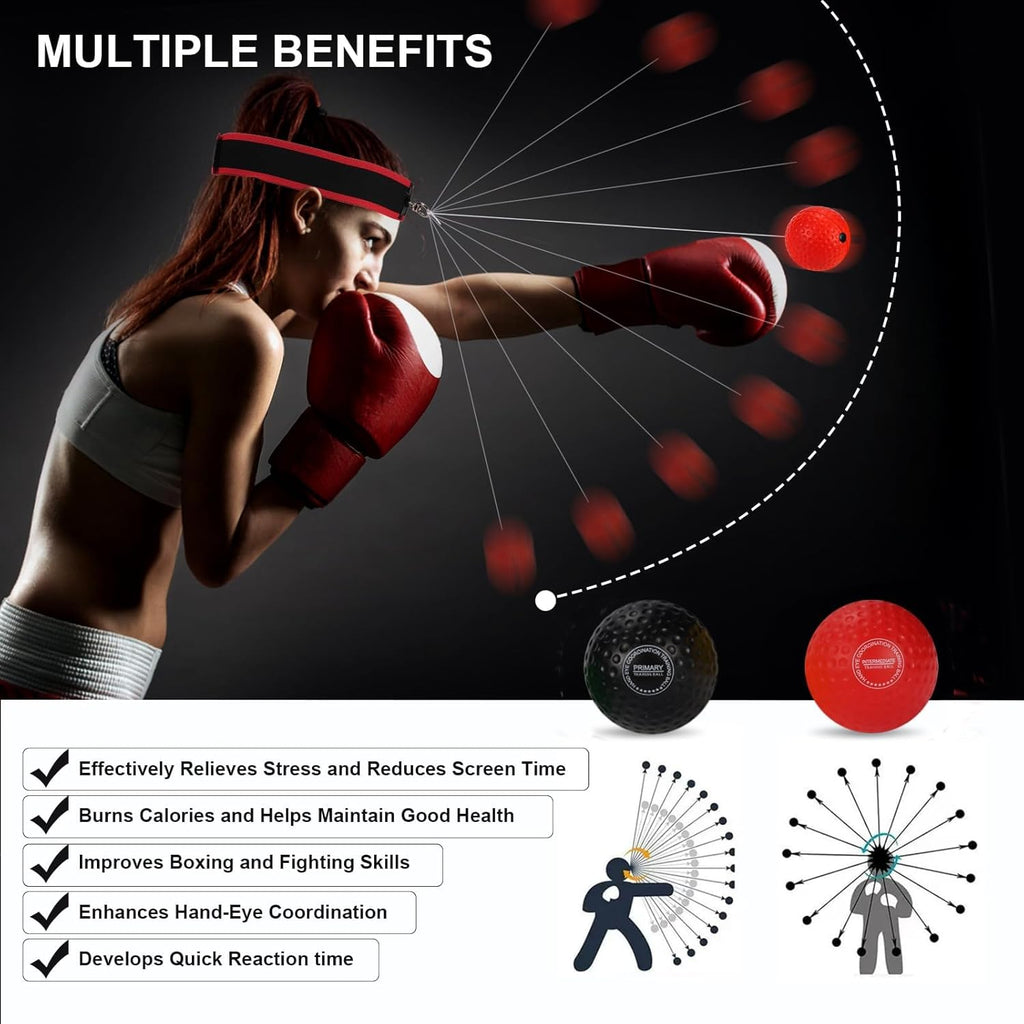 ® Upgraded Boxing Reflex Ball, Boxing Training Ball with Headband Perfect for Reaction, Punching Speed, Fight Skill, Fitness, Newst Boxing Equipment