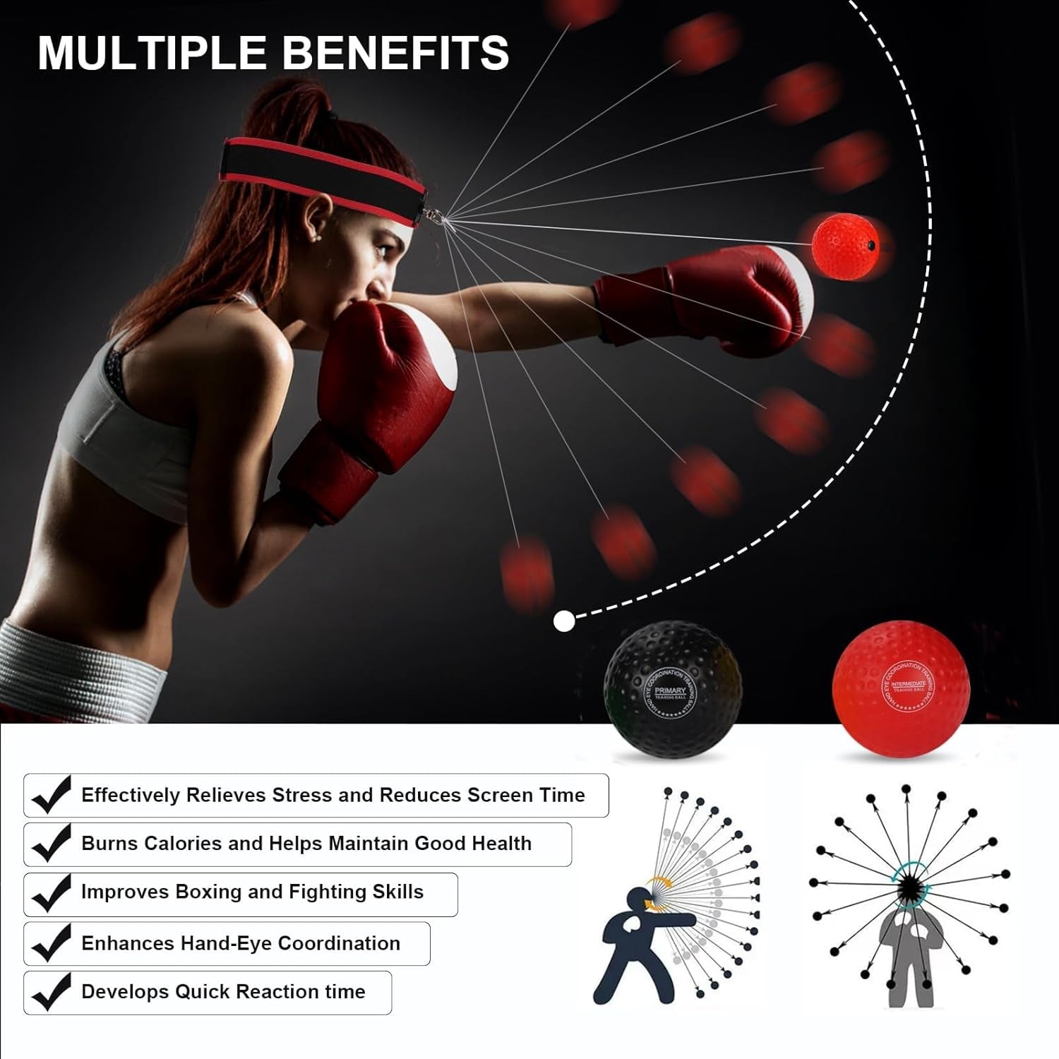 ® Upgraded Boxing Reflex Ball, Boxing Training Ball with Headband Perfect for Reaction, Punching Speed, Fight Skill, Fitness, Newst Boxing Equipment