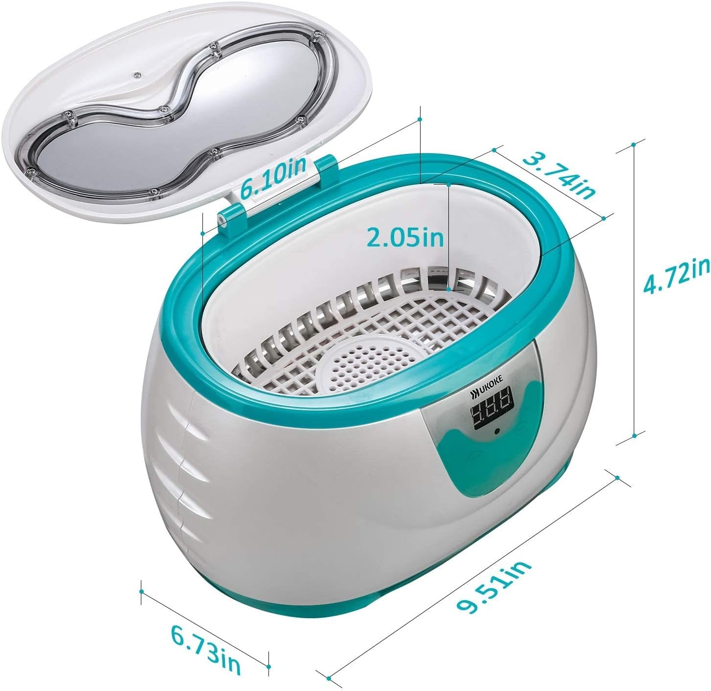 UUC06G Ultrasonic Cleaner, Professional Jewelry Cleaner for Eyeglasses, Rings and Watches, 42Khz Portable Sonic Cleaner with 600Ml Capacity Stainless Steel Tank