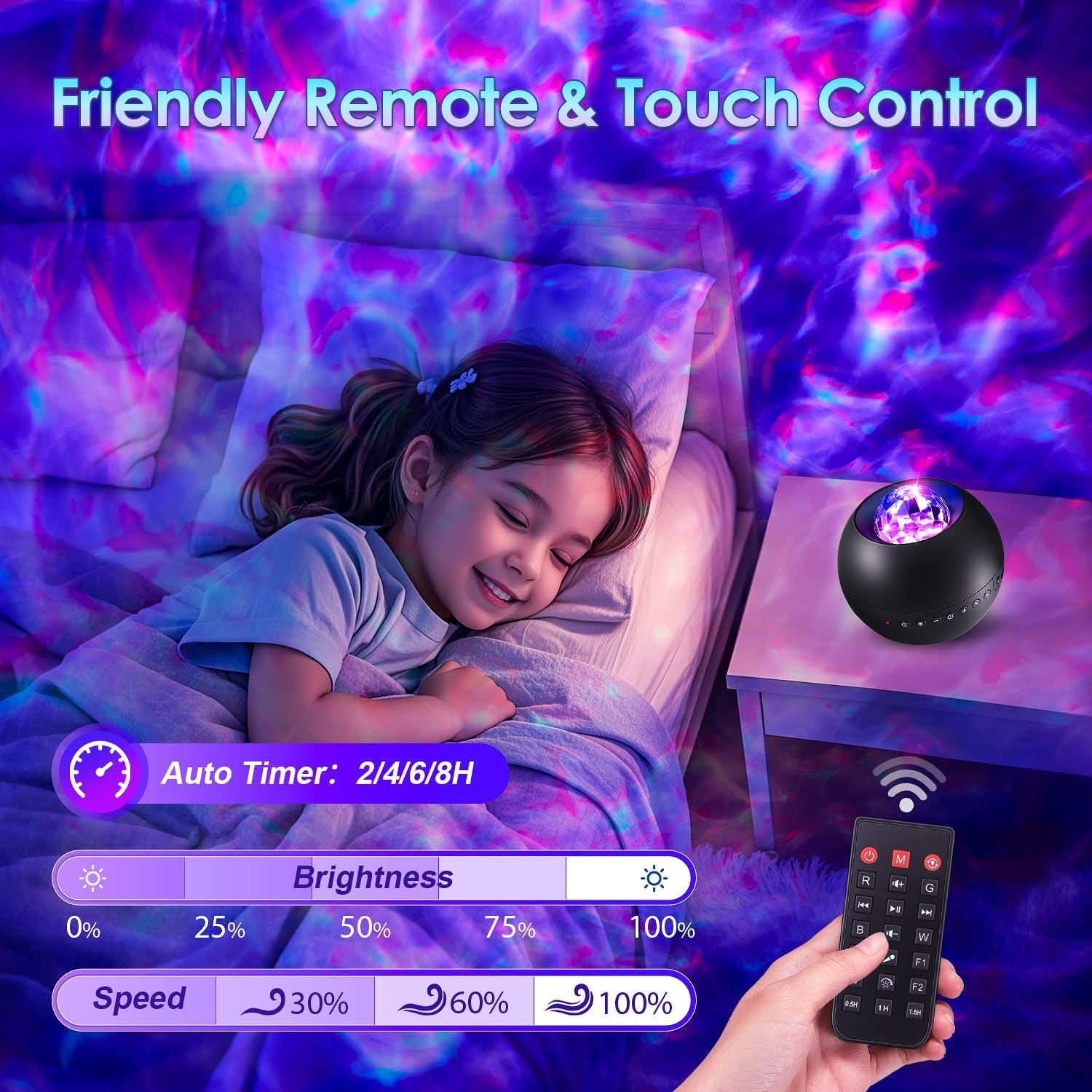 Galaxy Projector, Vibrant Galaxy Light | White Noise & Bluetooth, Remote Timer, Kids Night Light, Room Decor for Teen Girl