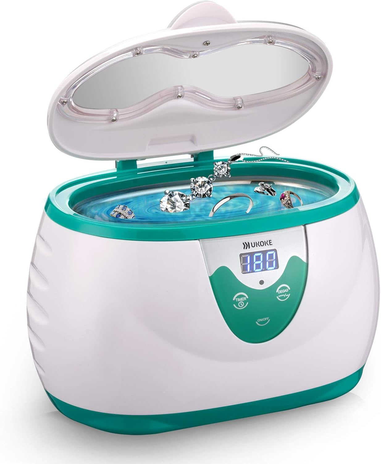 UUC06G Ultrasonic Cleaner, Professional Jewelry Cleaner for Eyeglasses, Rings and Watches, 42Khz Portable Sonic Cleaner with 600Ml Capacity Stainless Steel Tank