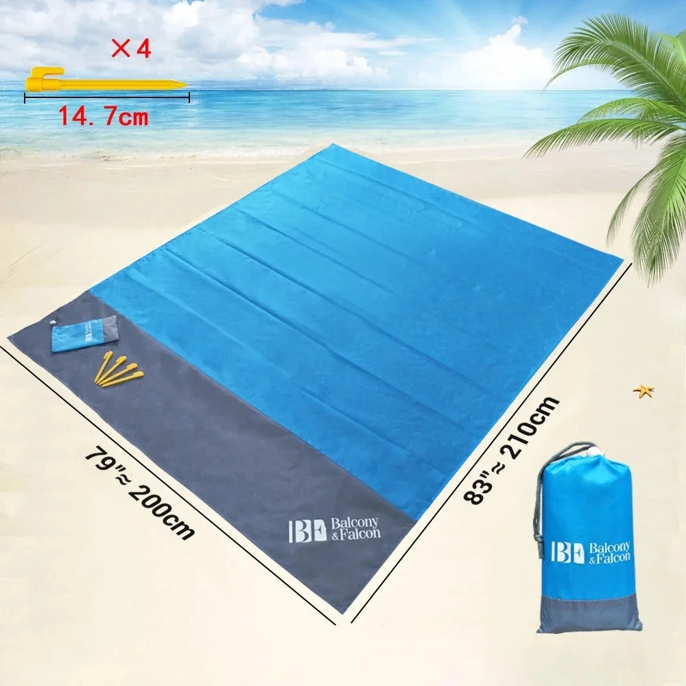 Sand Free Beach Blanket, Outdoor Waterproof Picnic Blanket, 79 X 83 In.