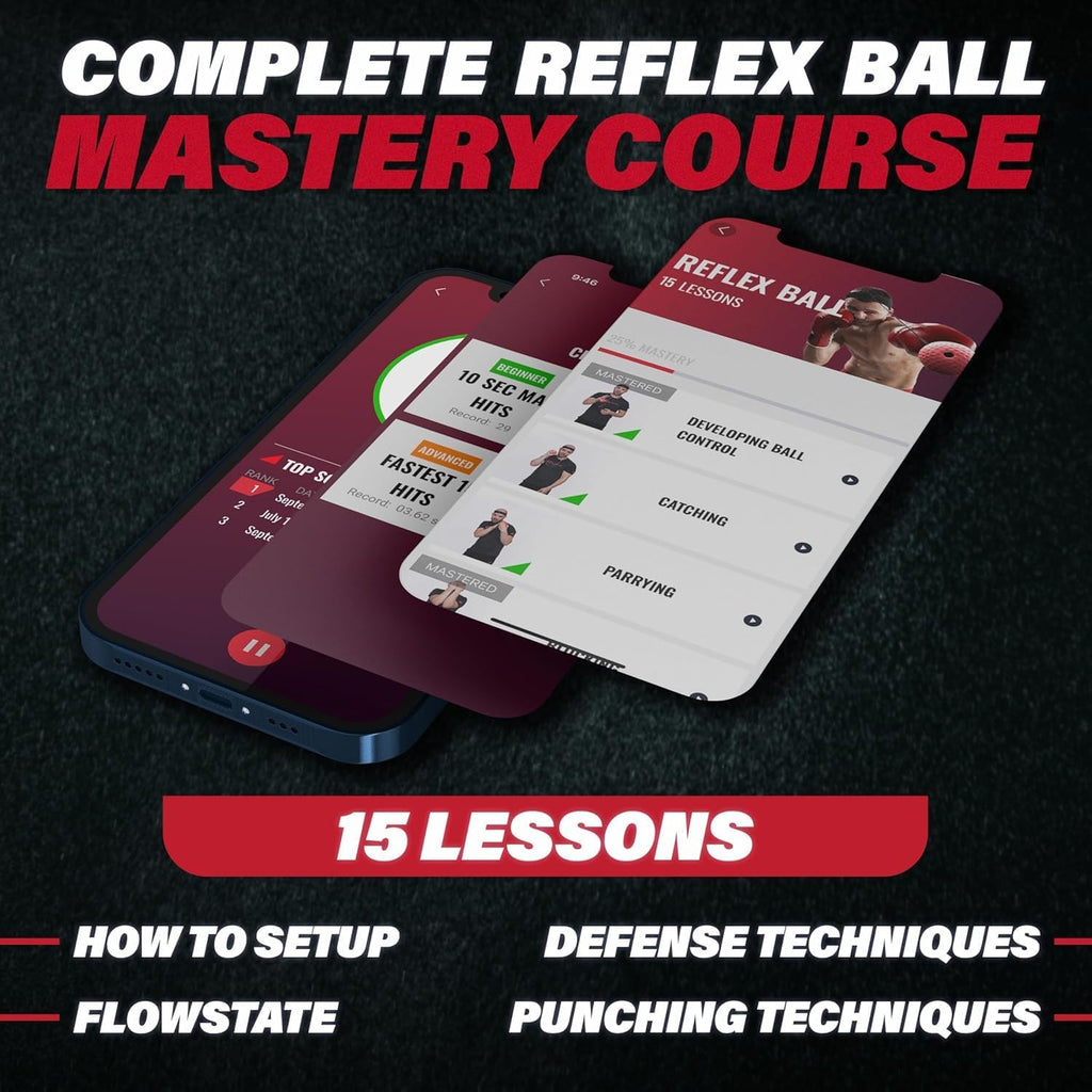 Boxing Reflex Ball Set with Punch Counter App – Hand-Eye Coordination & Speed Training Kit