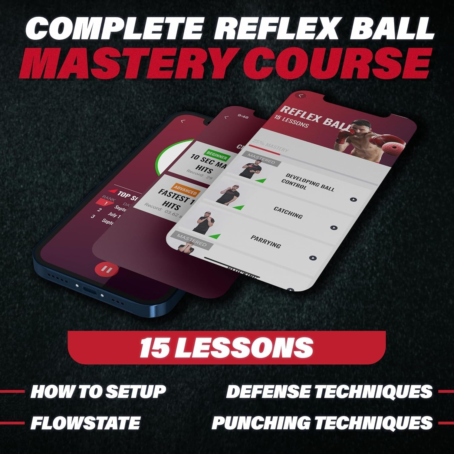 Boxing Reflex Ball Set with Punch Counter App – Hand-Eye Coordination & Speed Training Kit