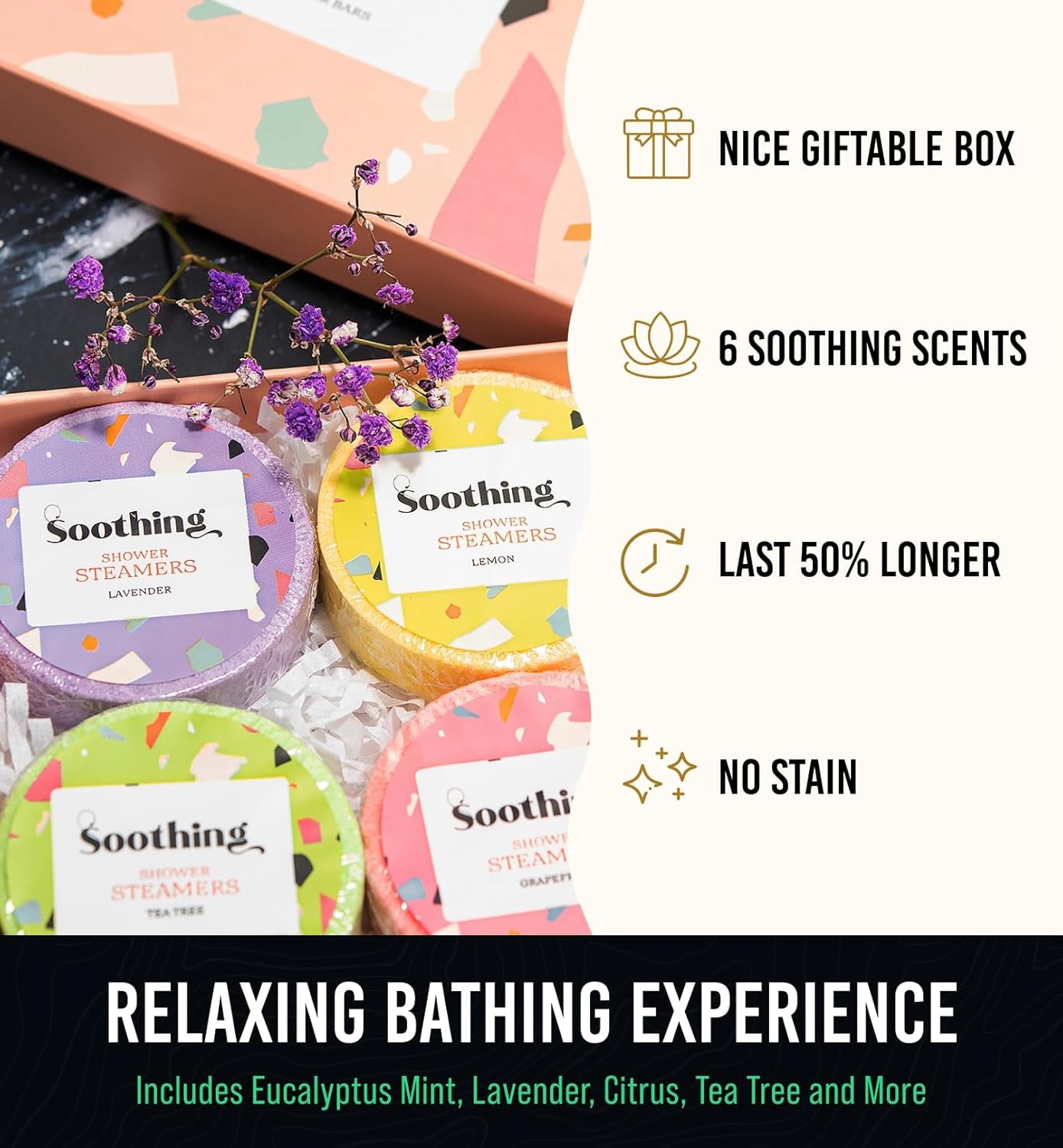 Valentines Day Gifts for Her - Shower Steamers Aromatherapy Gift Set - Valentines Gifts for Mom, Wife, Girlfriend, Grandma, Daughter - Natural Essential Oil Home Spa Self-Care - 6 Pack