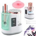 Electric Makeup Brush Cleaner Machine, 3 in 1 Automatic Makeup Brush Cleaner with Brushes Dryer for Most Size Beauty Brushes Set(White,Size:6.8Inch)