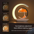 Retail! 15W Wireless Charger with Quicksand Painting Night Lamp Table Top Decoration Fast Charging Station Orange