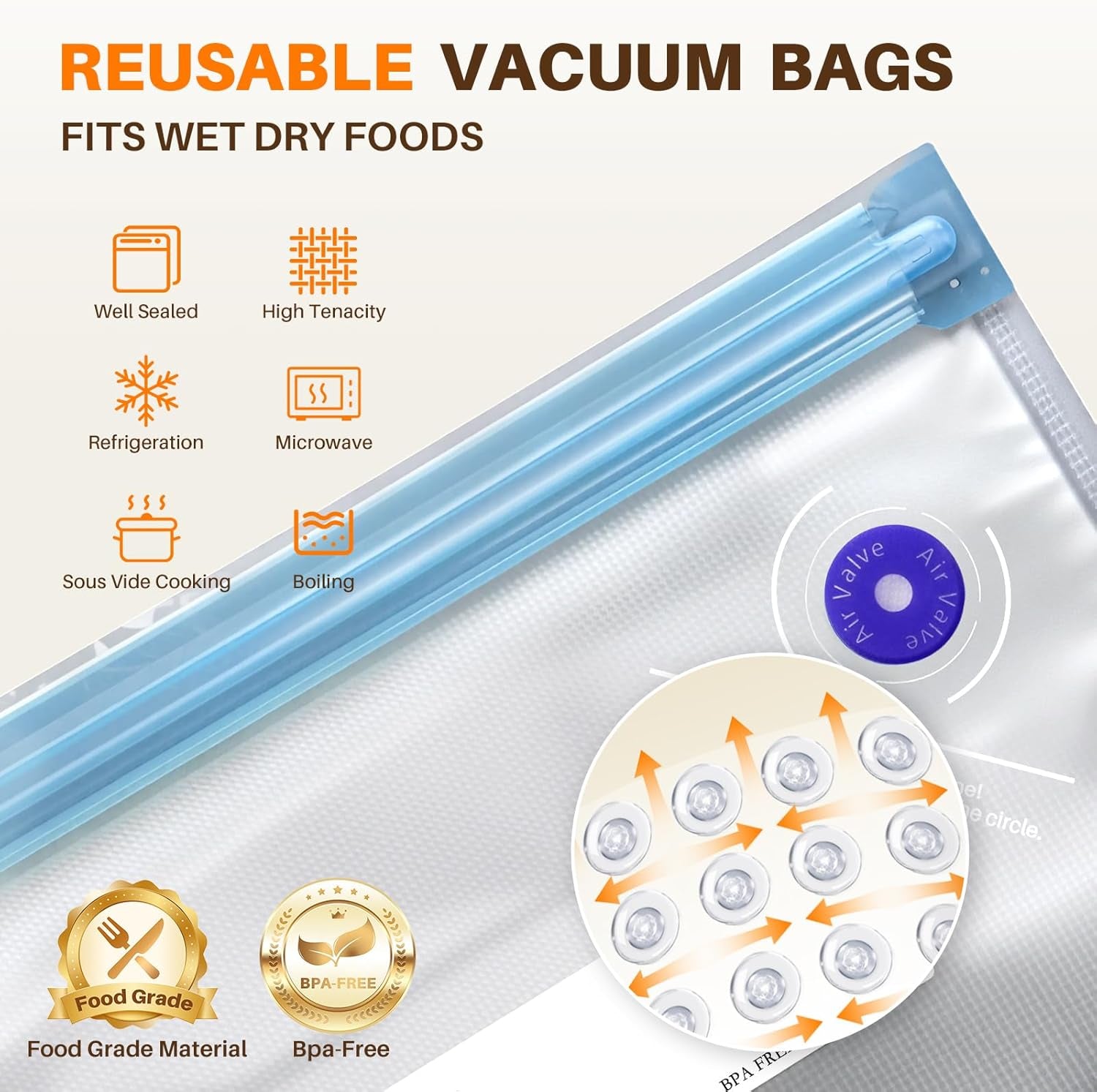 Vacuum Sealer for Food,Compact Vacuum Sealer Machine (Vacuum Sealer + 10 Reusable Vacuum Bags,Cordless Handheld Vacuum Sealer,Portable Food Sealer for Meal Prep